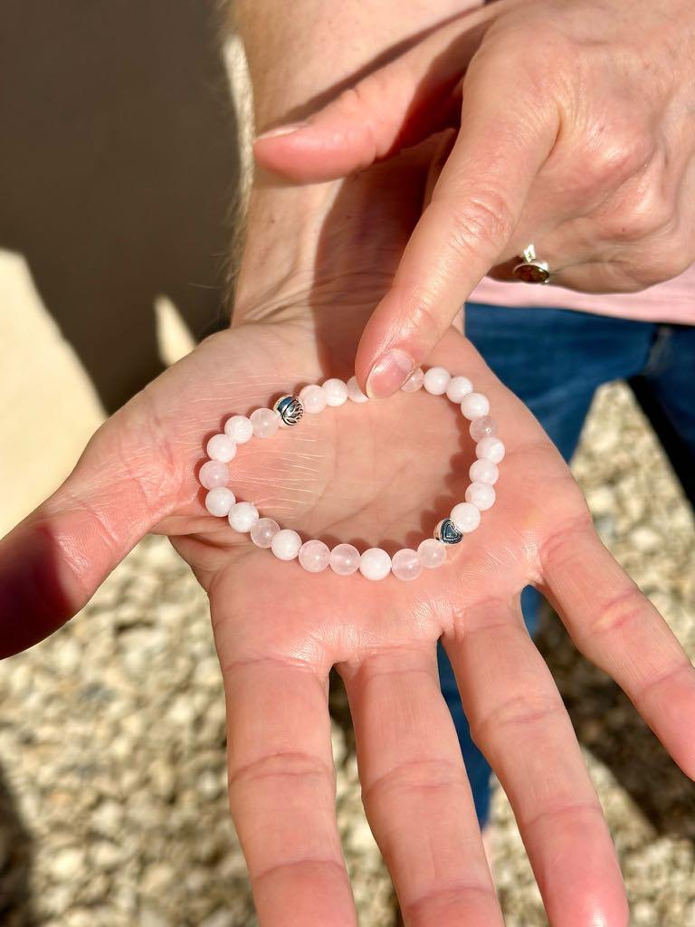 Bracelet en quartz rose